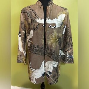 Citron Santa Monica Women Top Bamboo Blend Collar Pleated Top xs